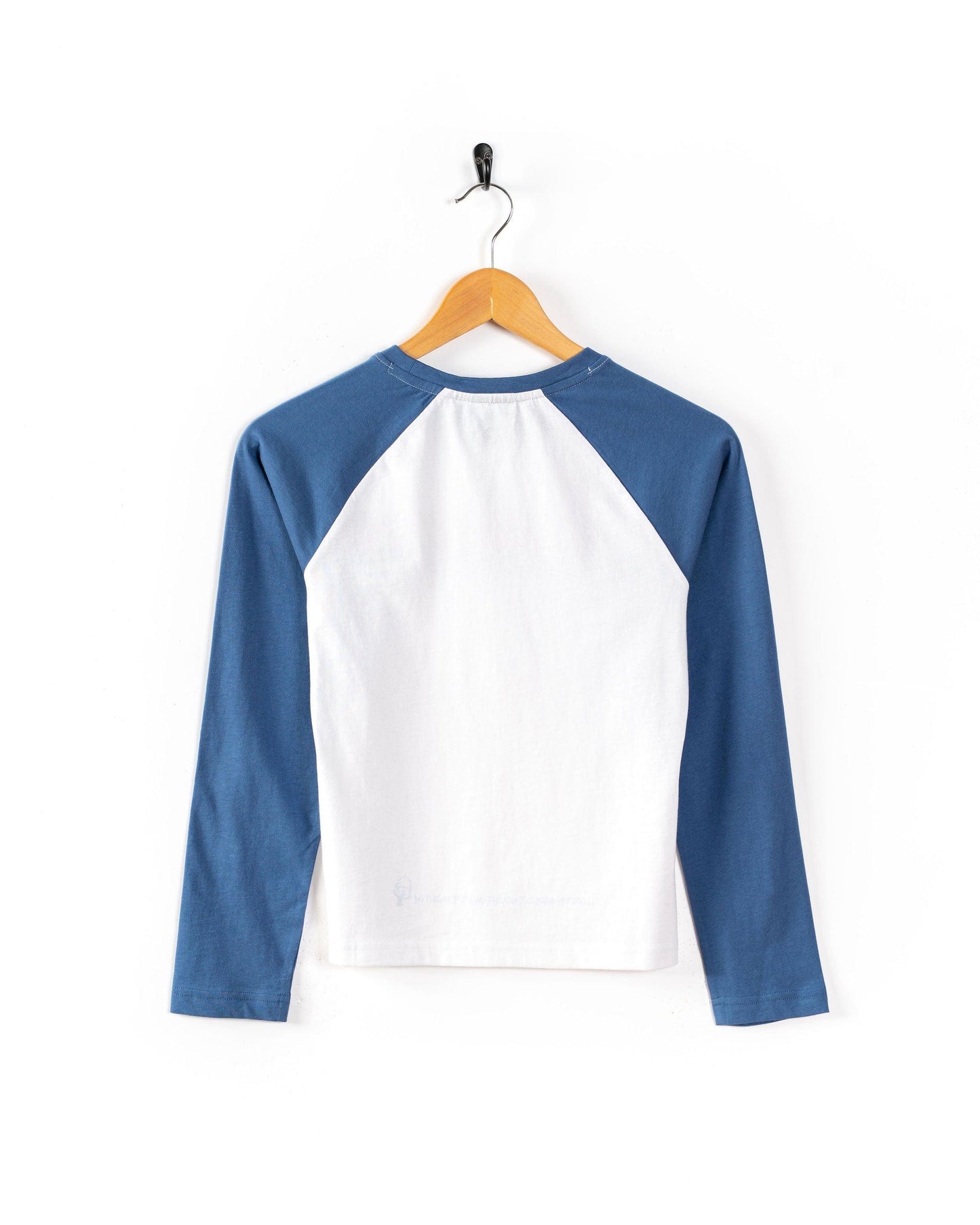 Wave Stripe Kids Long Sleeve Raglan T-Shirt in Blue