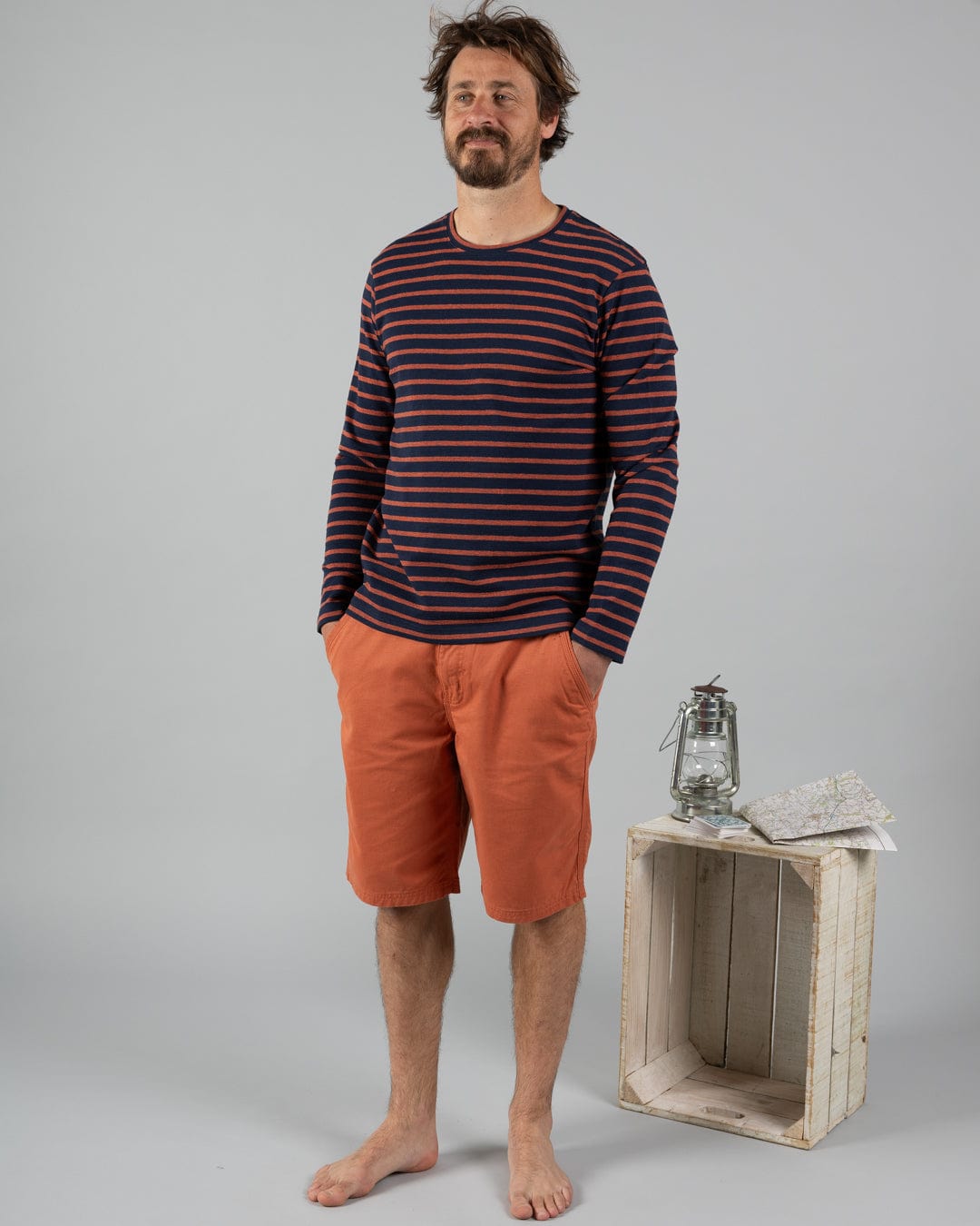Noel - Knitted Long Sleeve T-Shirt - Blue/Red