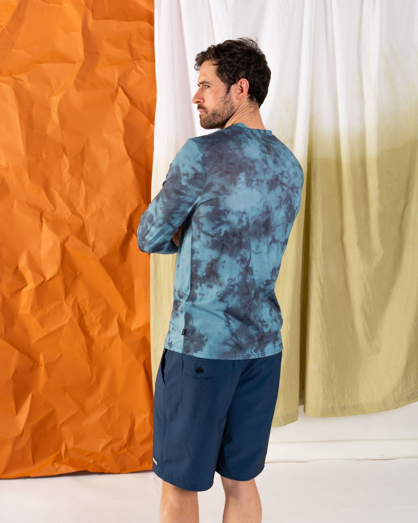 Rebalance Hybrid - Mens UPF 50+ Long Sleeve T-Shirt - Blue