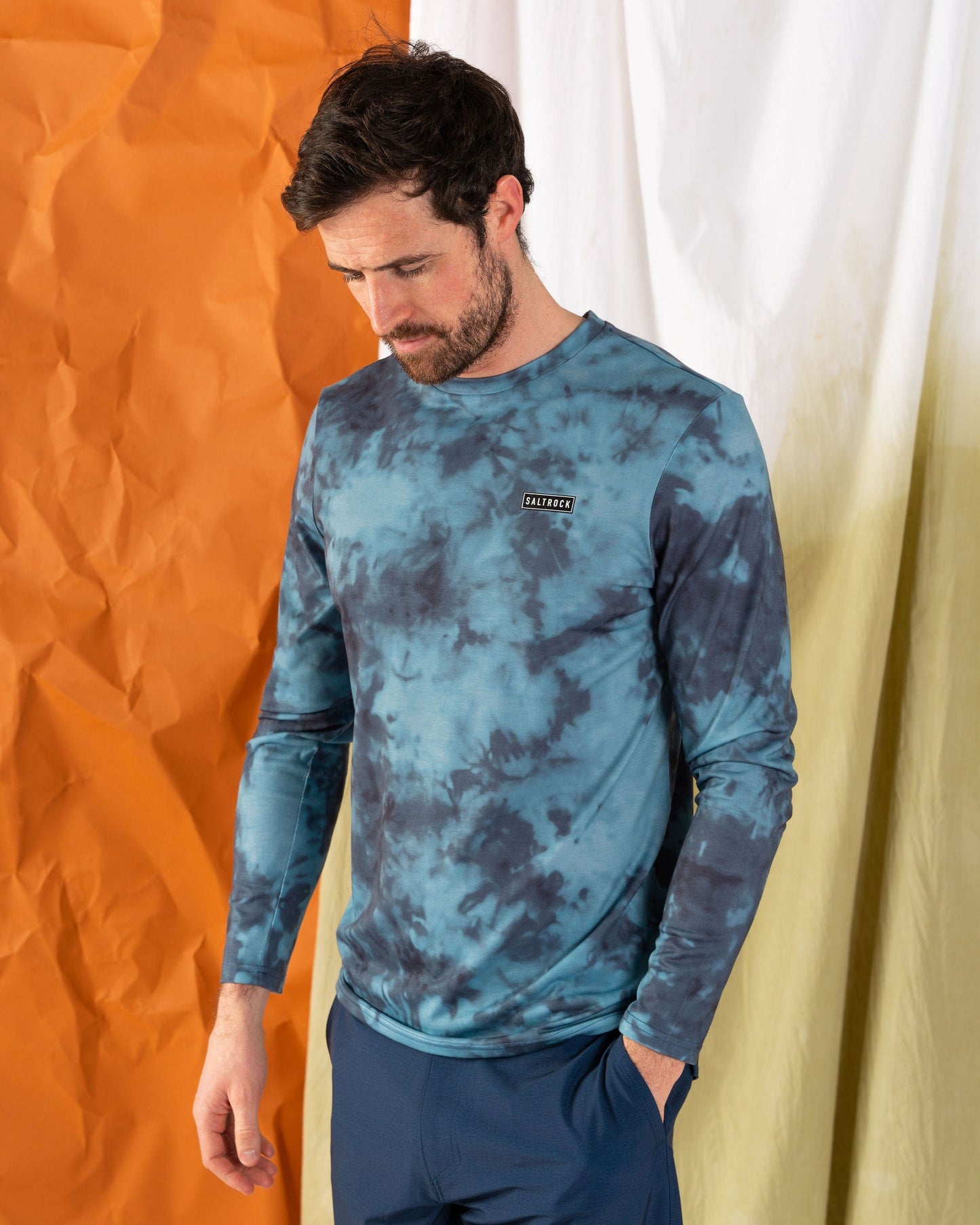 Rebalance Hybrid - Mens UPF 50+ Long Sleeve T-Shirt - Blue