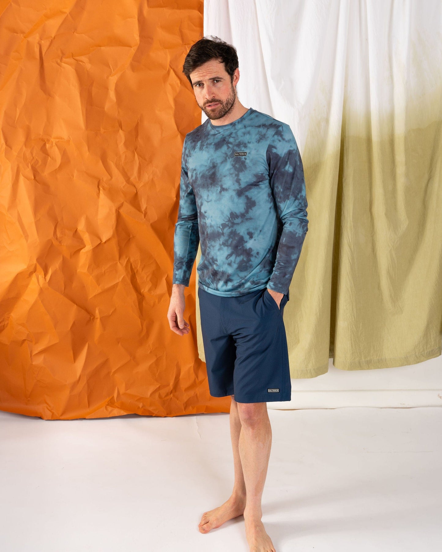 Rebalance Hybrid - Mens UPF 50+ Long Sleeve T-Shirt - Blue