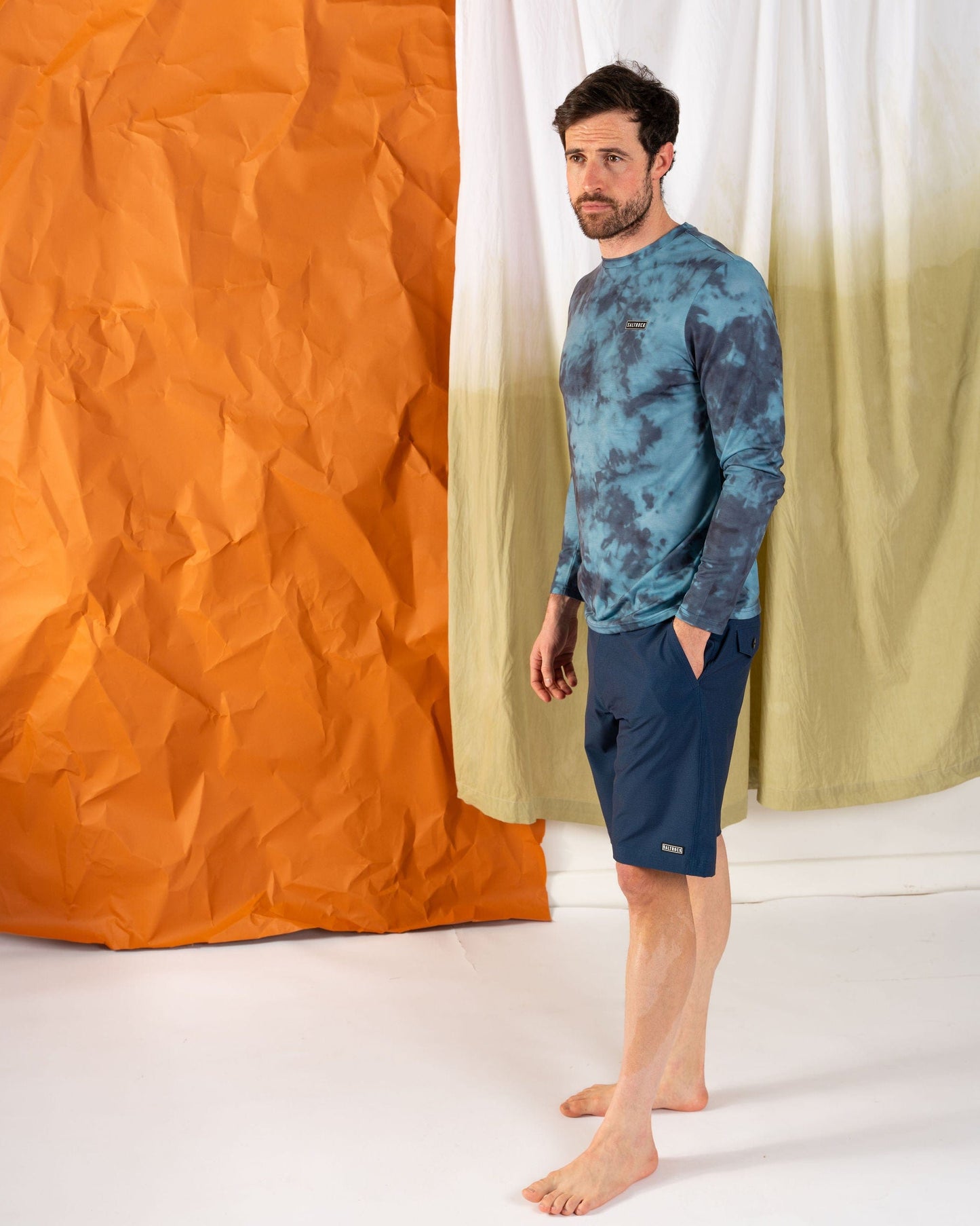 Rebalance Hybrid - Mens UPF 50+ Long Sleeve T-Shirt - Blue