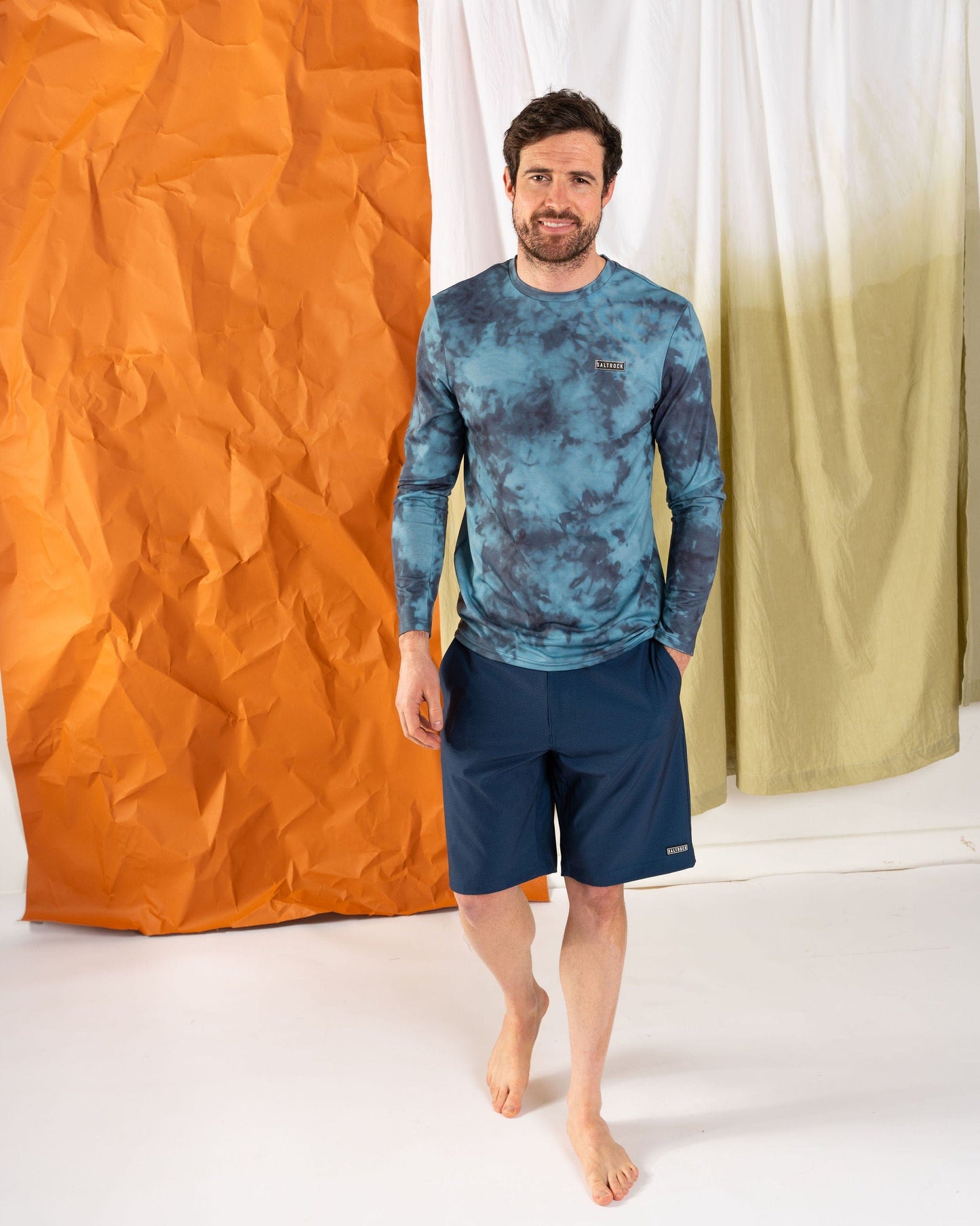 Rebalance Hybrid - Mens UPF 50+ Long Sleeve T-Shirt - Blue