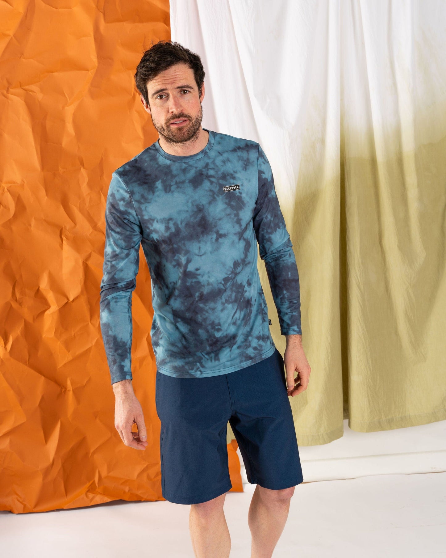 Rebalance Hybrid - Mens UPF 50+ Long Sleeve T-Shirt - Blue