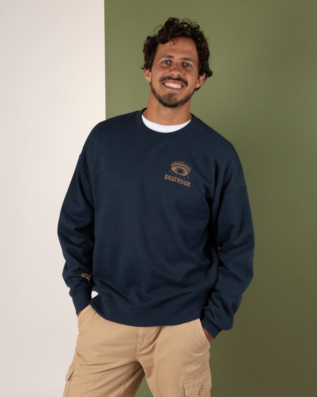Block Icons - Mens Oversized Sweatshirt - Blue