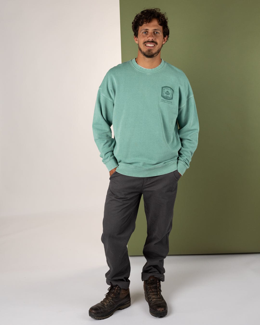 Cold Water Cures - Mens Oversized Sweatshirt - Green - AW25