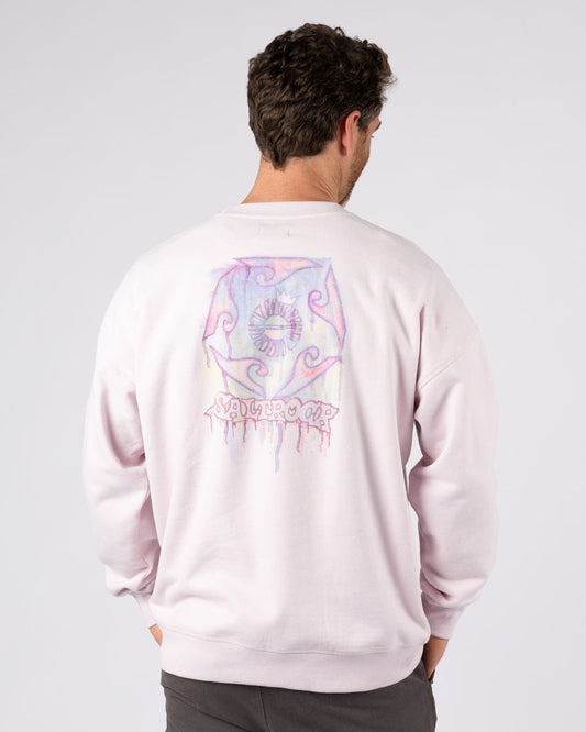 Wave Running - Mens Oversized Sweatshirt - Purple