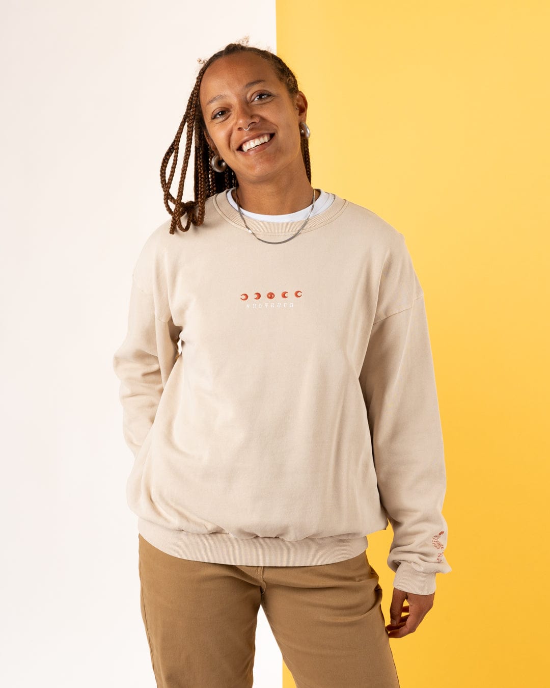 Charmer - Womens Oversized Sweat Shirt - Light Brown