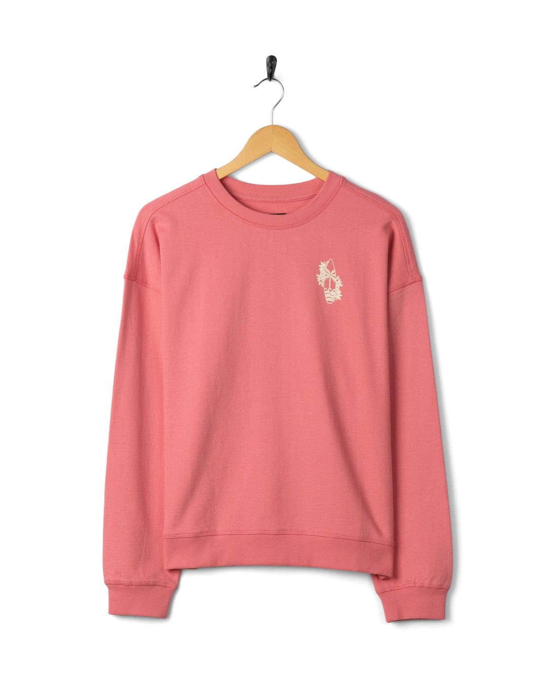 Sun Surfer - Womens Oversized Sweatshirt - Pink