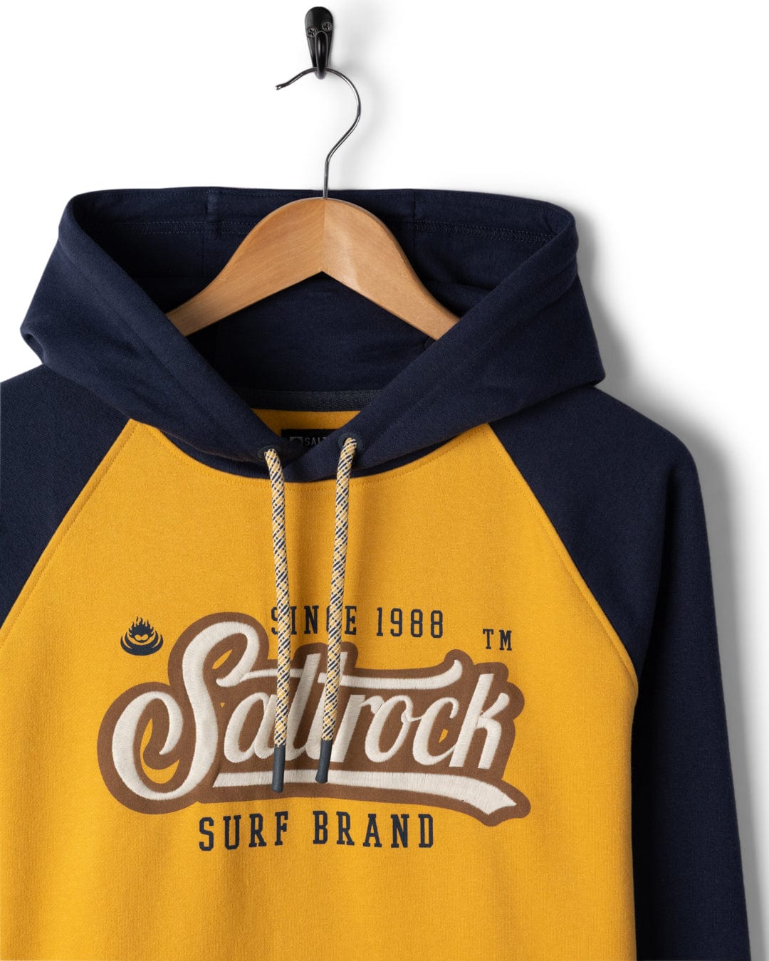 Pitcher Raglan - Mens Pop Hoodie - Yellow/Blue