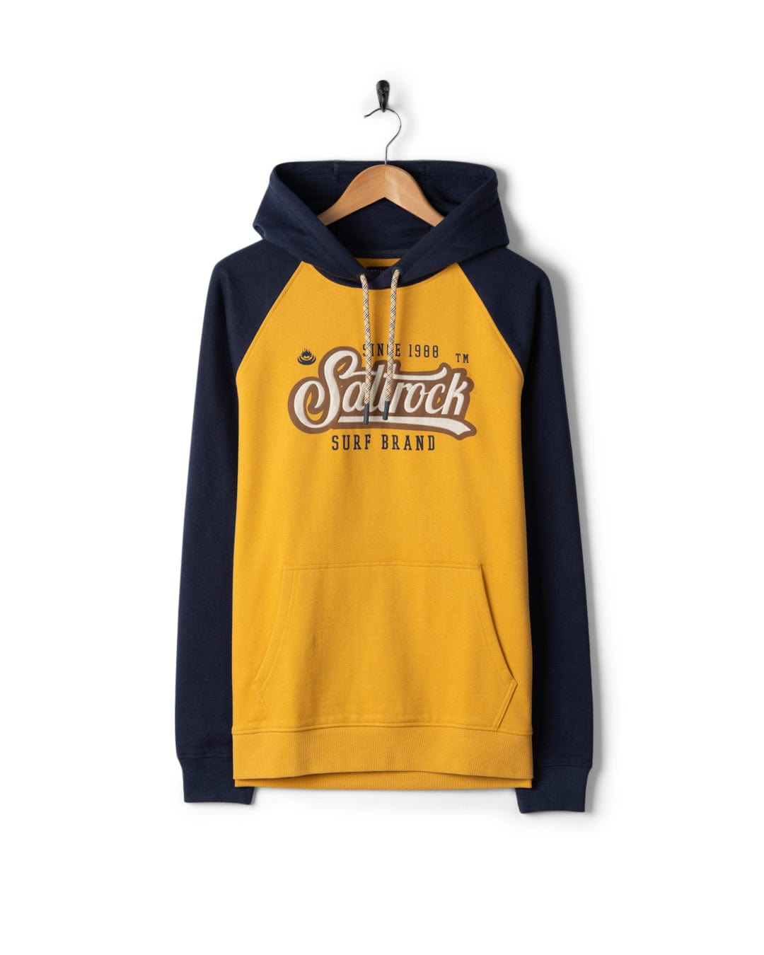 Pitcher Raglan - Mens Pop Hoodie - Yellow/Blue