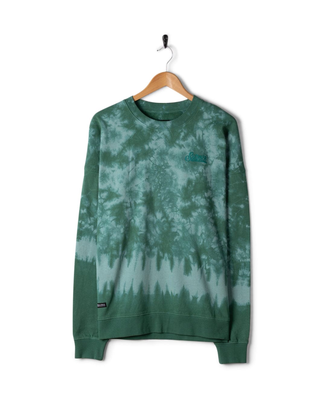 Pitcher Emb - Mens Oversized Tie Dye Sweat Shirt - Green
