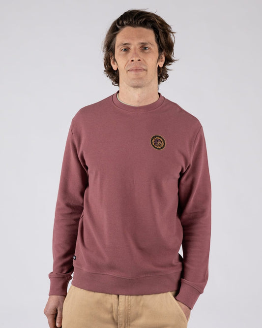 Trail Badge Mens Sweatshirt in Dark Pink