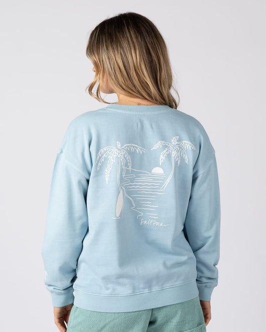 Saltwater Womens Sweat Top in Light Blue