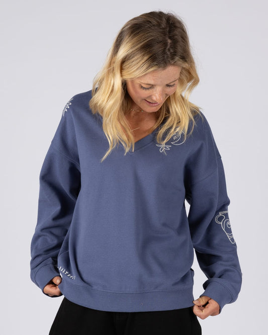 Iris Womens Classic Sweat In Dark Blue