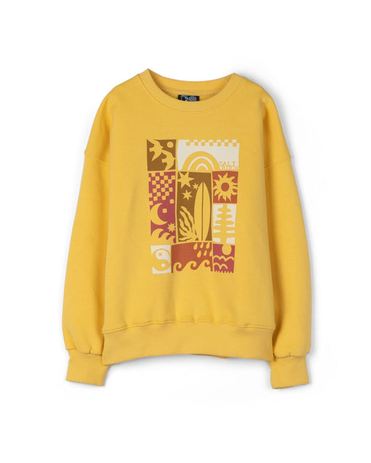 Mosaic Kids Oversized Sweatshirt in Yellow