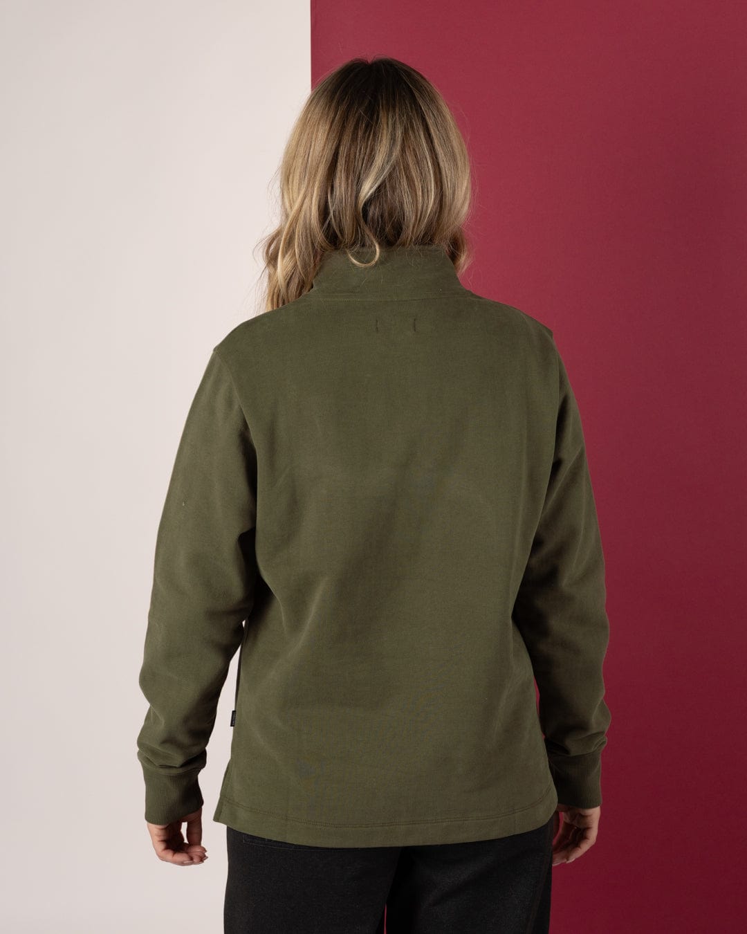 Fay - Womens 1/4 Neck Sweatshirt - Green