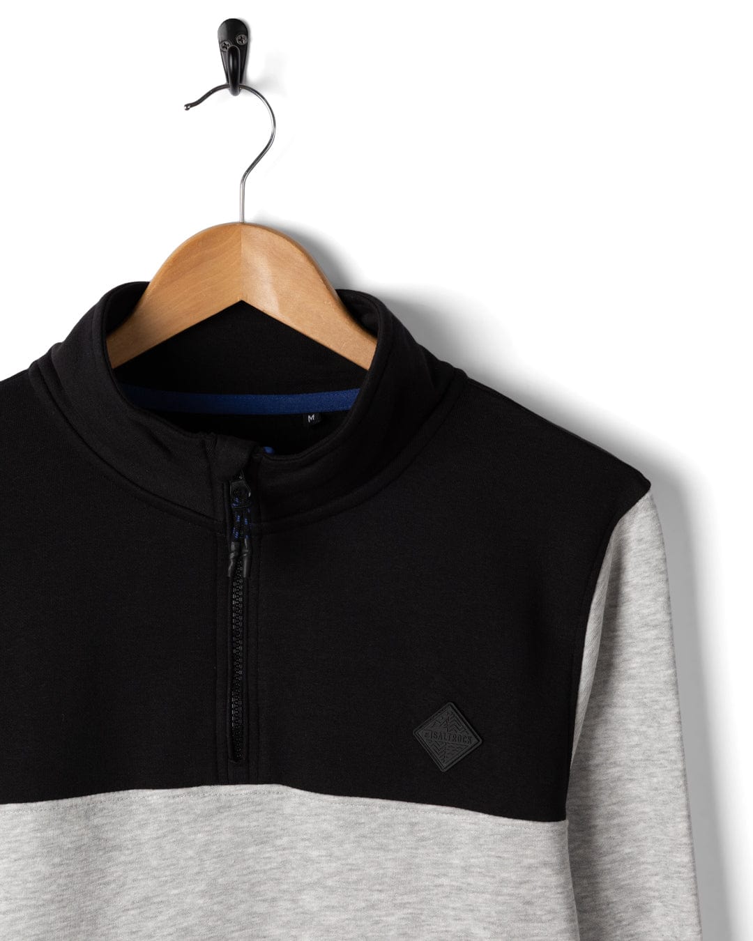 Track - Mens 1/4 Neck Sweat Shirt - Black/Grey