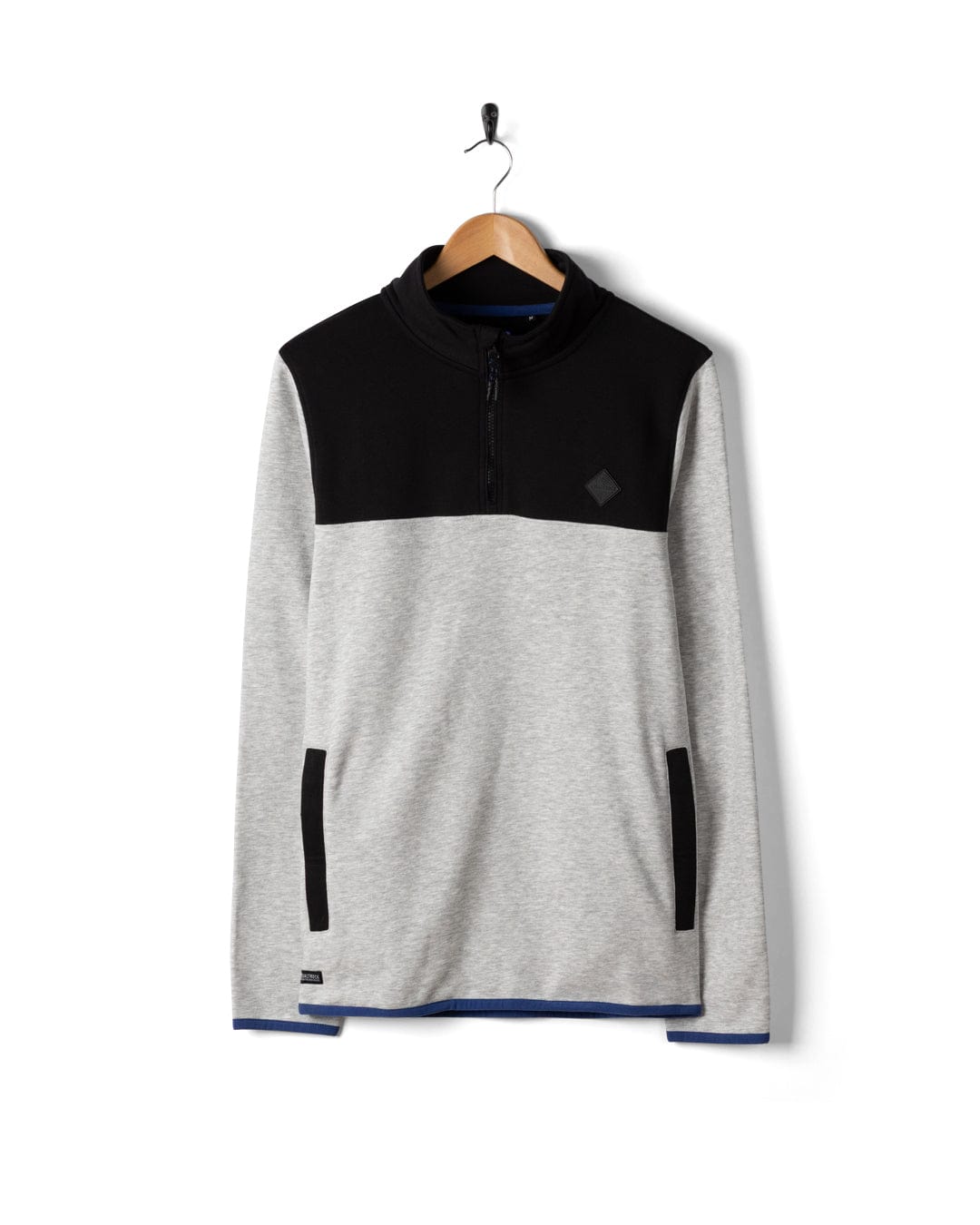 Track - Mens 1/4 Neck Sweat Shirt - Black/Grey