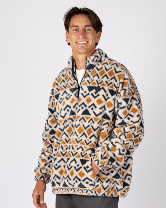 Noah Aztec Mens Oversized Teddy Fleece in Multi
