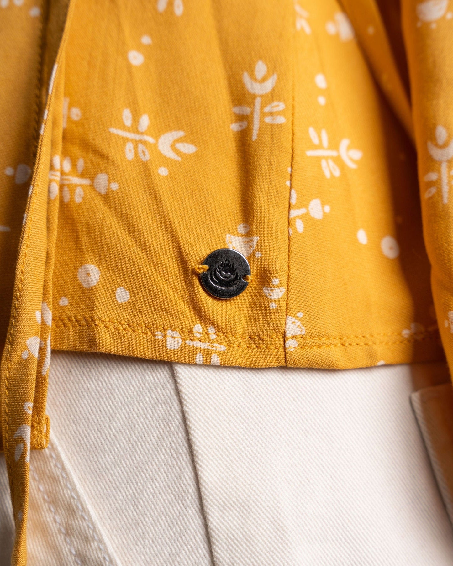 Drew - Womens Ditsy Floral Wrap Blouse - Yellow