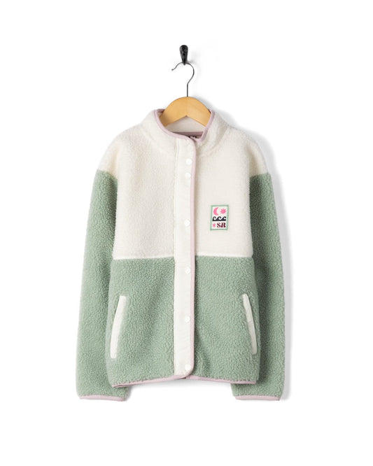 Simz - kids Zip Fleece - Cream/Green