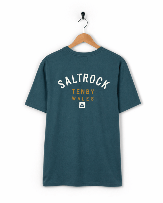 Location Tenby Mens T-Shirt in Teal