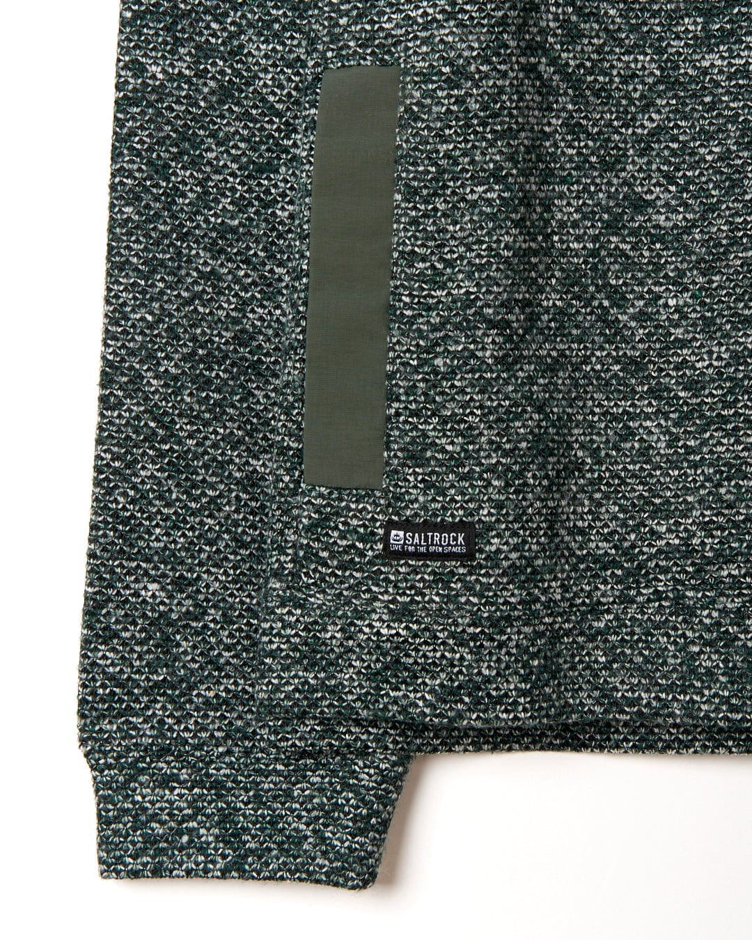 A lightweight knit green sweater with embroidered Meddow - 1/4 Neck Sweatshirt - Dark Green branding.