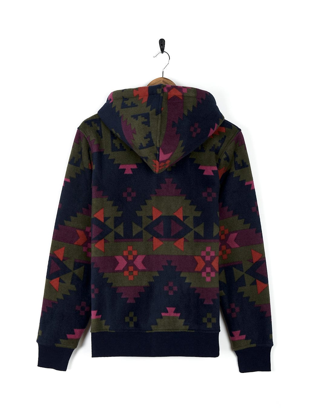 A Saltrock hoodie with Merida - Womens Lined Aztec Zip Fleece - Dark Blue on it.