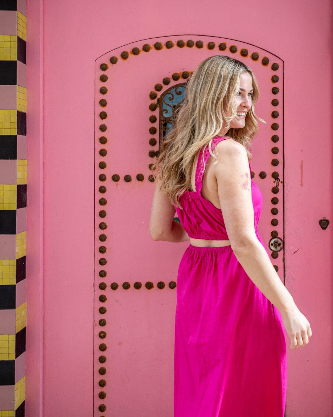Renette - Womens Midi Dress - Pink