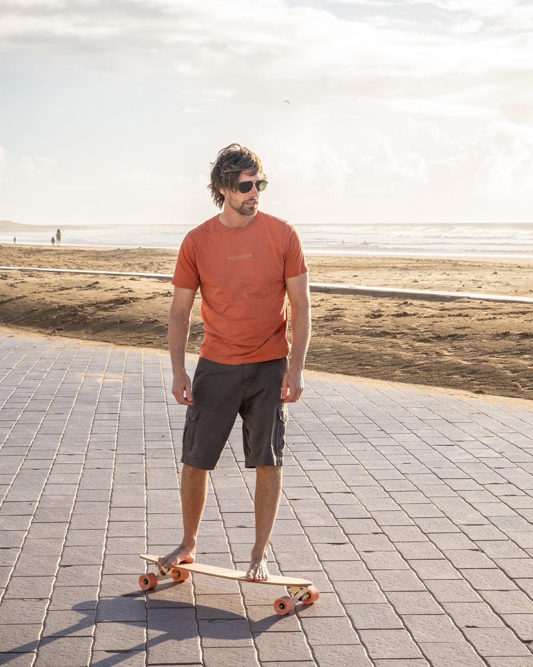 Rebalance - Mens Embroidered T-Shirt - Orange