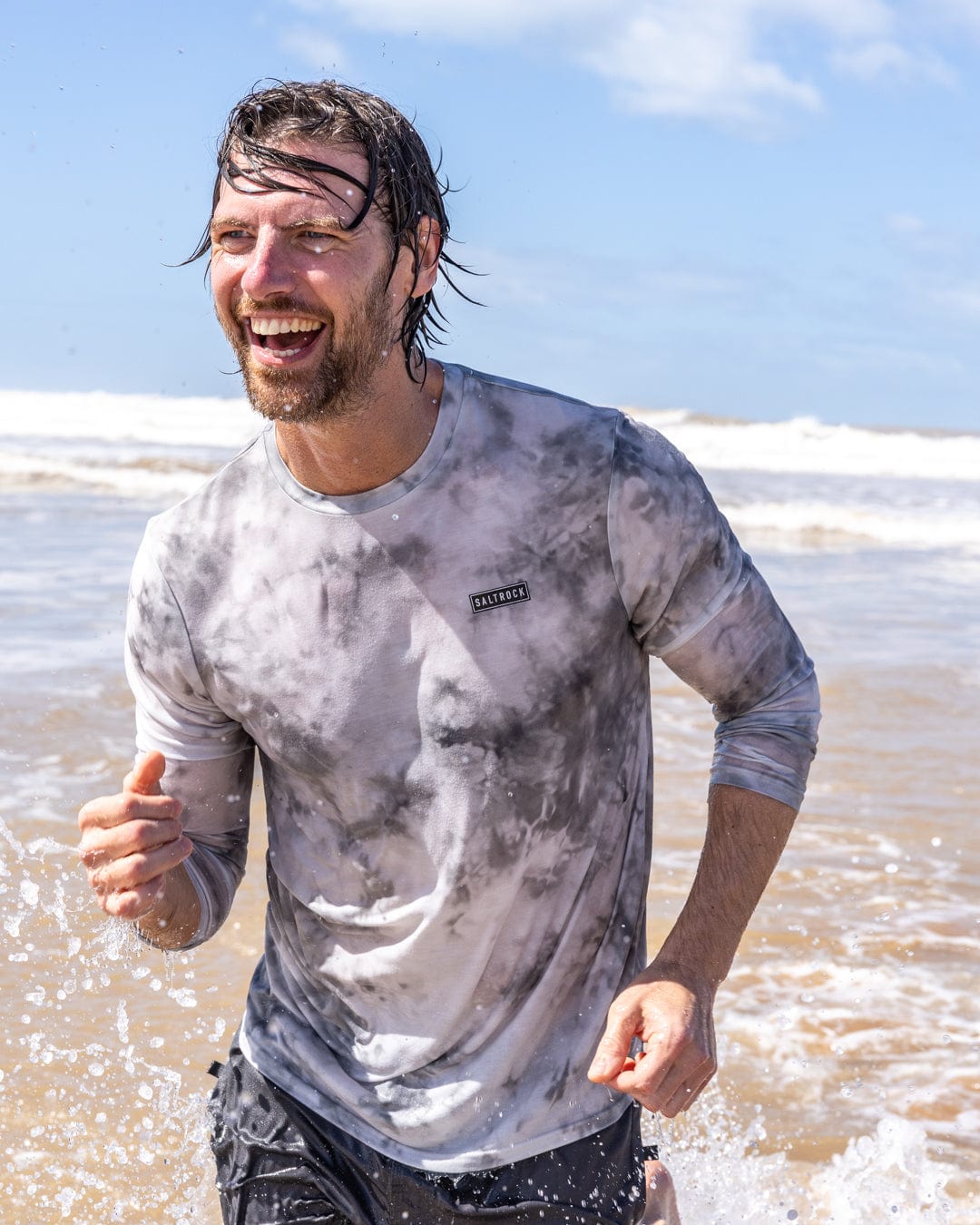 Rebalance Hybrid - Mens UPF 50+ Long Sleeve T-Shirt - Grey