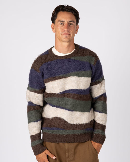 Landscape Mens Knitted Jumper in Blue