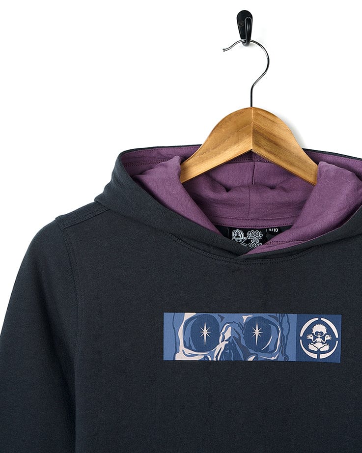 A No Shroom - Pop Hoodie - Black by Saltrock with a skull on it.