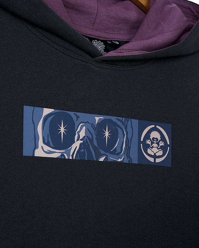 A No Shroom - Pop Hoodie - Black with a skull on it from Saltrock.