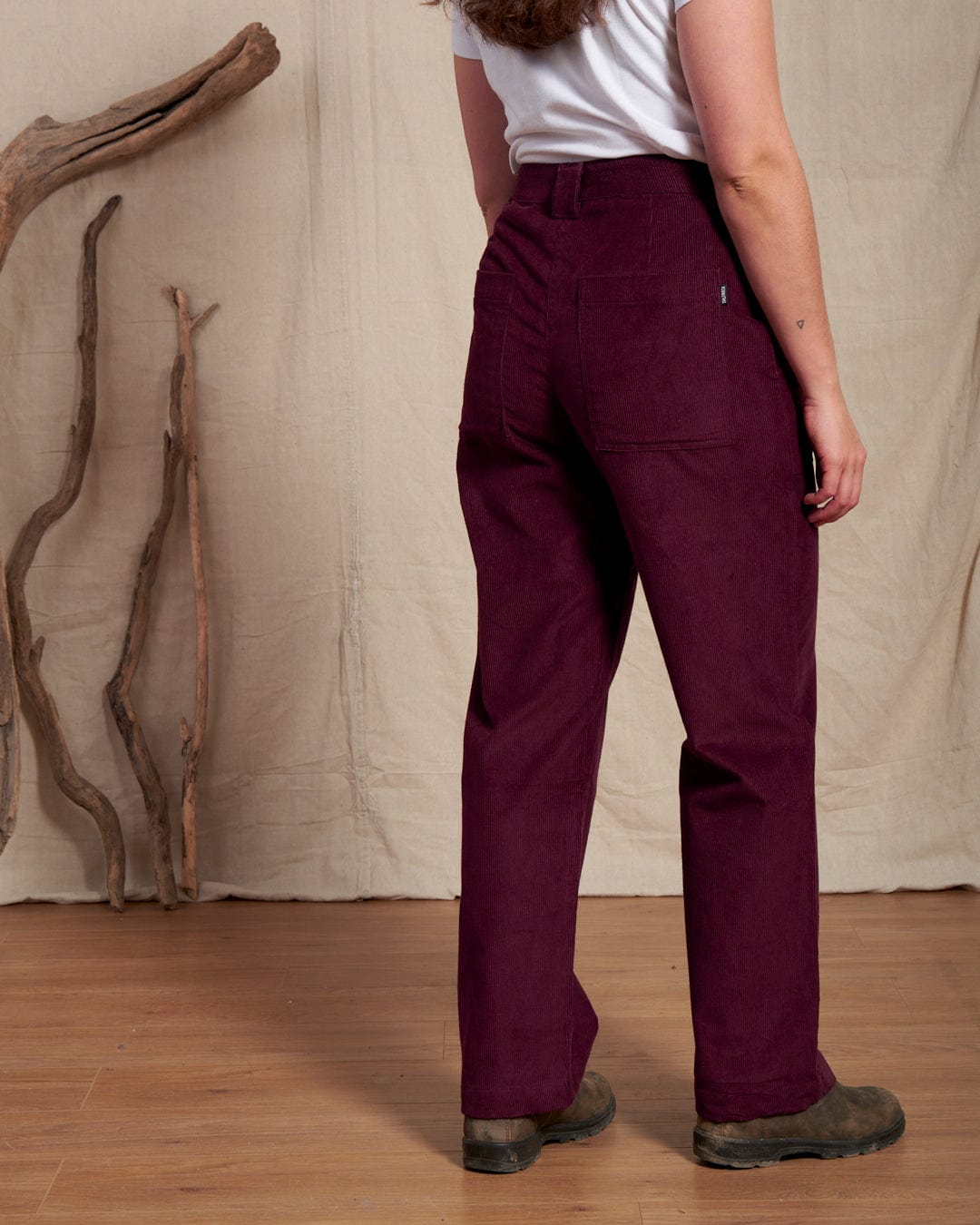 Ogden Cord - Womens Straight Leg Cord Trousers - Burgundy