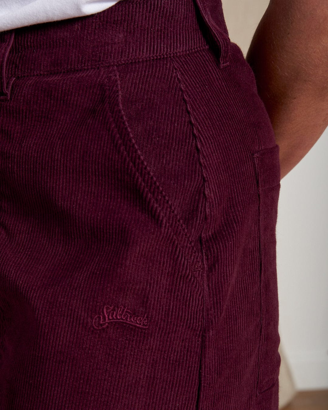 Ogden Cord - Womens Straight Leg Cord Trousers - Burgundy
