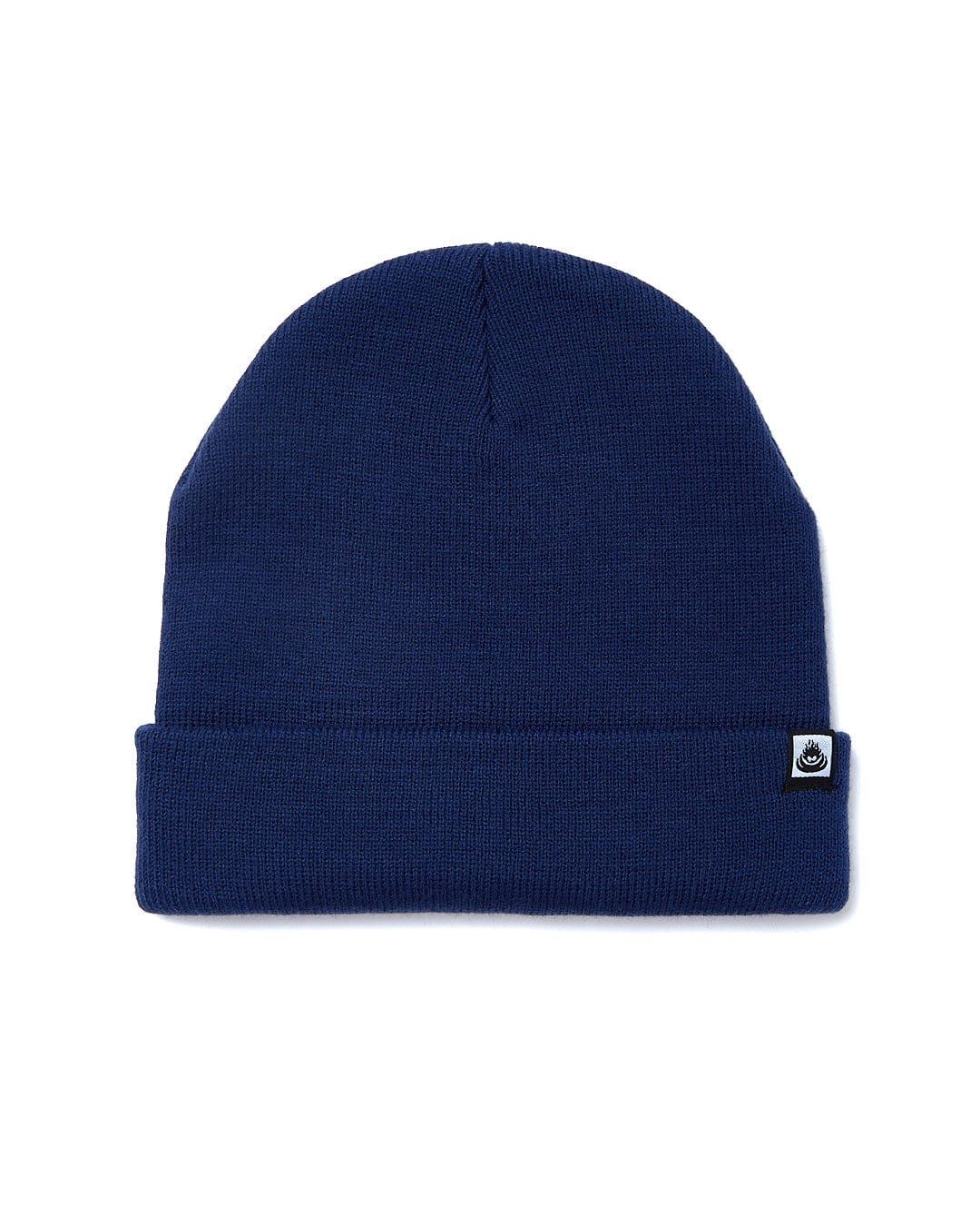 A Saltrock Ok - Tight Knit Beanie - Dark Blue on a white background.