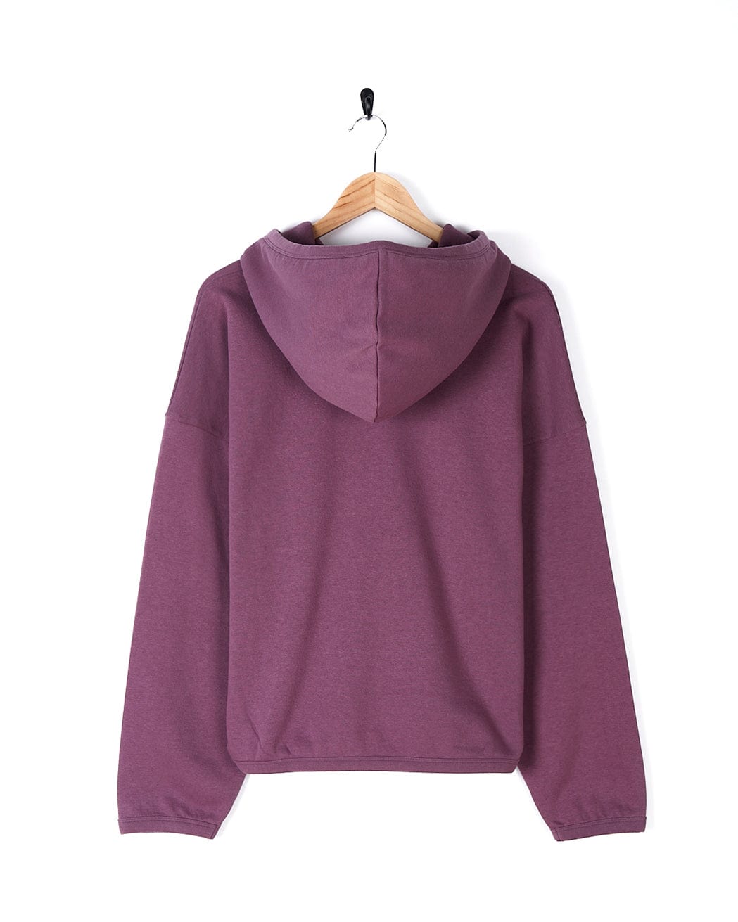 A Saltrock Ophelia - Womens Pop Hoodie - Purple hanging on a hanger.