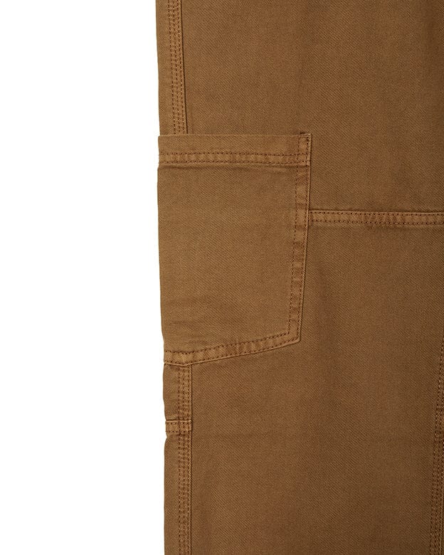 A pair of Oslo - Mens Carpenter Trouser - Brown cargo style trousers with pockets and detailed stitching made by Saltrock.