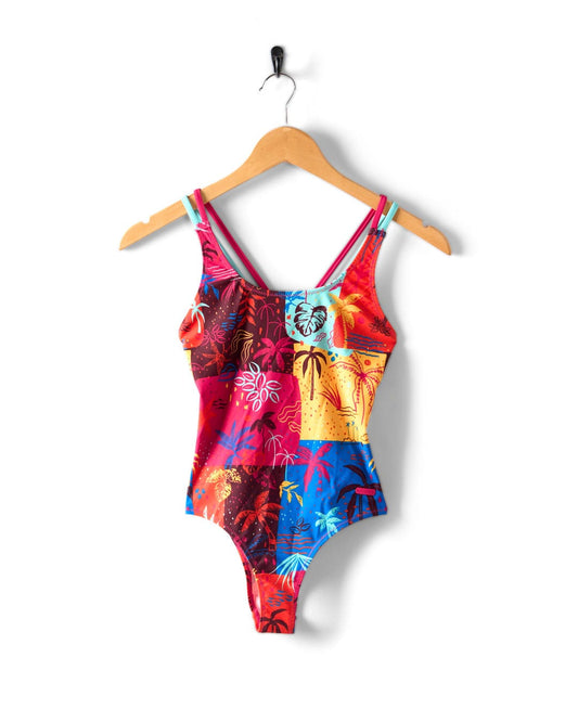 Palm Block - Kids Recycled UPF Swimsuit - Multi