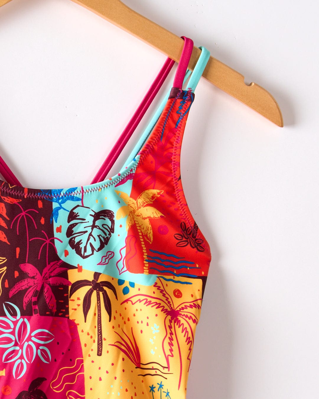 Palm Block - Kids Recycled UPF Swimsuit - Multi