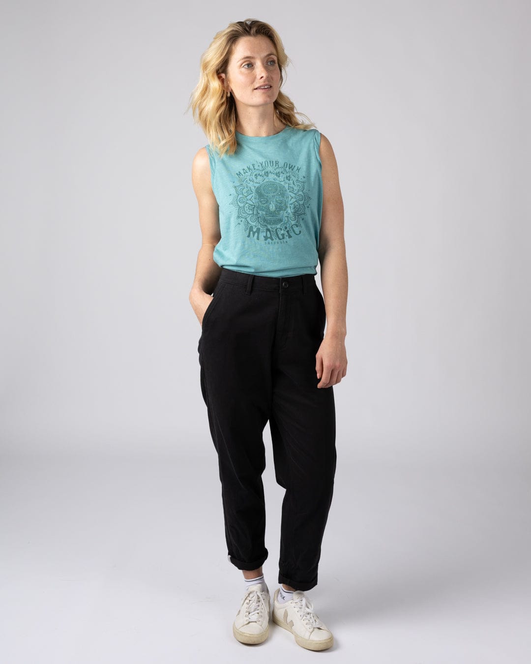 Make Magic - Womens Oversized Vest - Blue