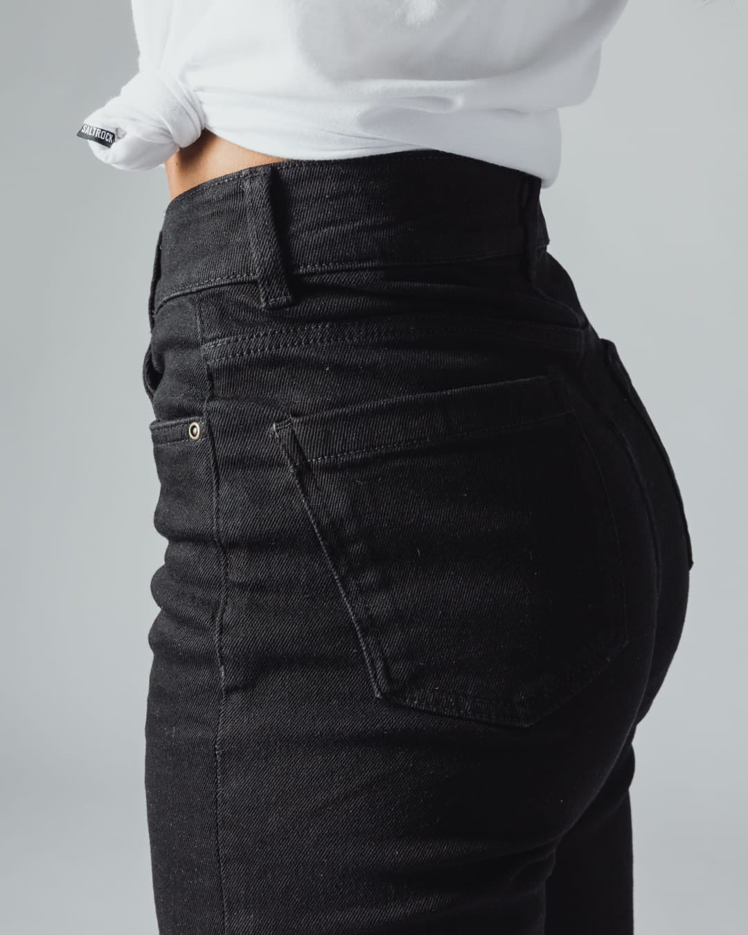 Indie Womens High Rise Wide Leg Jean In Black