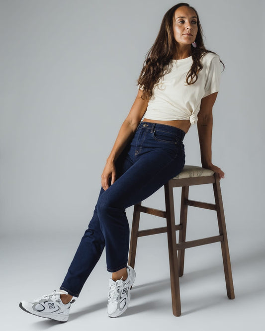 Iona Womens Straight Leg Jean In Dark Denim