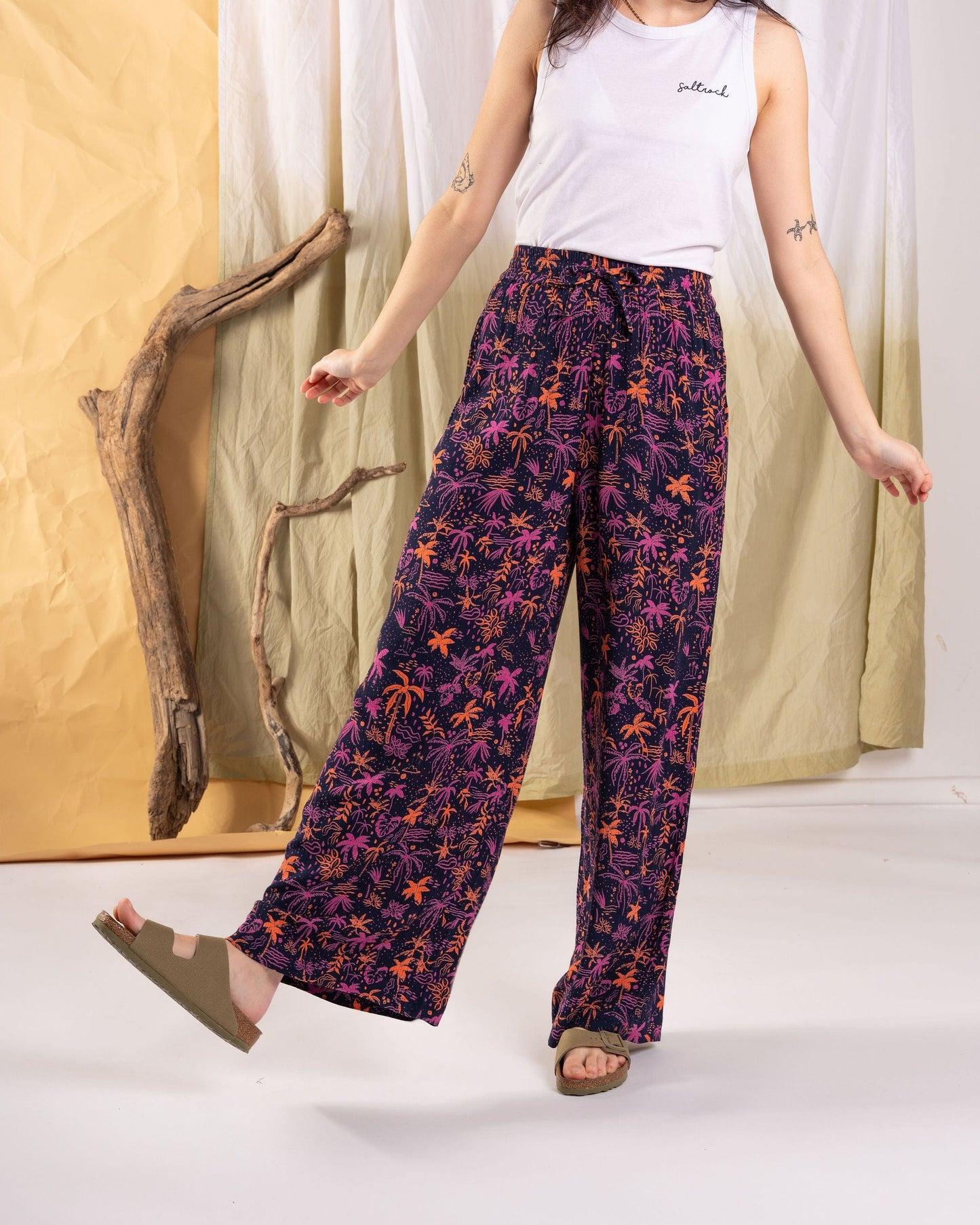 Acapulco - Womens Lightweight Wide Leg Trousers - Multi