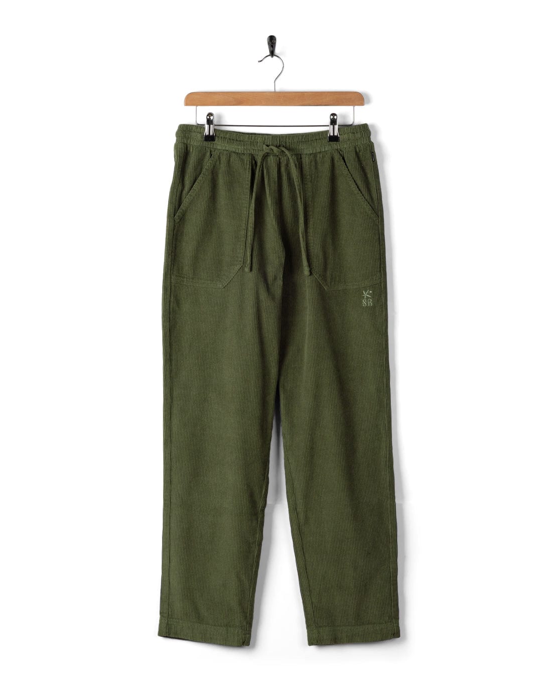 Alora - Womens Corduroy Trousers - Dark Green