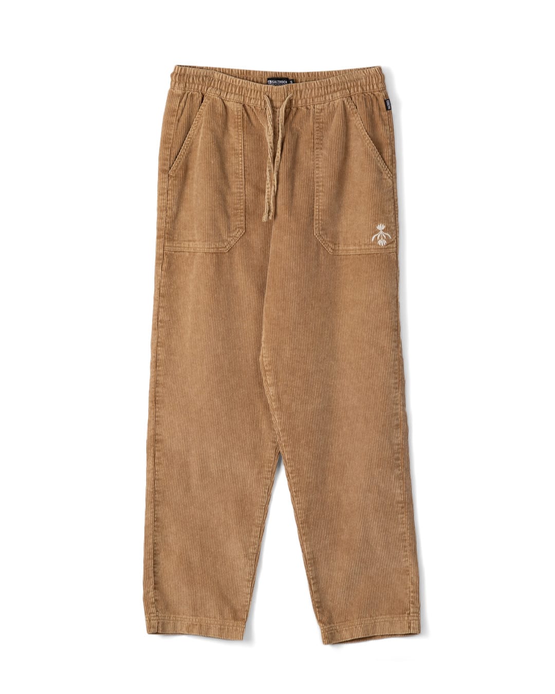 Alora Womens Cord Straight Leg Trousers in Brown