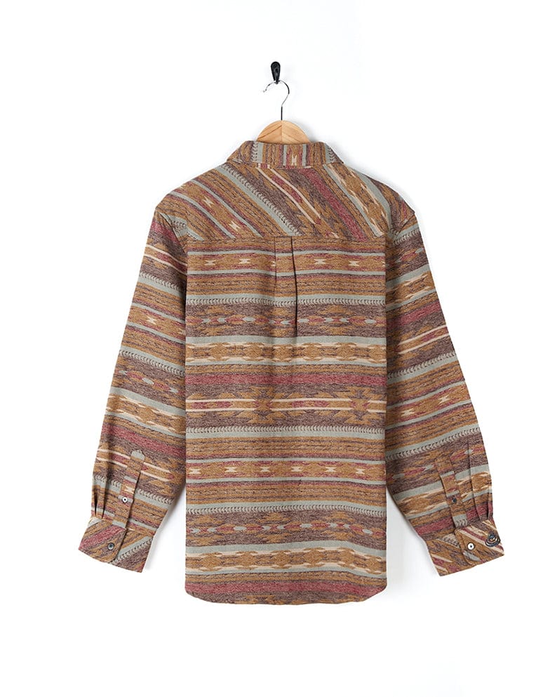 A Saltrock men's southwestern striped shirt with buttoned cuffs.