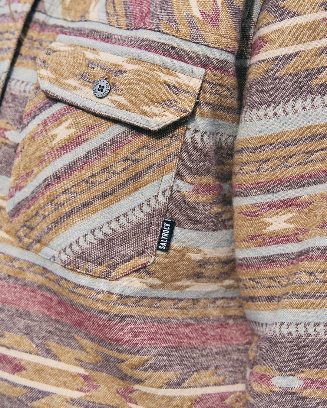 A close up of a Saltrock Quinn - Women's Heavy Overshirt - Brown with buttoned cuffs.